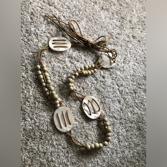 Vintage boho Shell and Beaded string belt 54” length bohemian - Picture 4 of 8